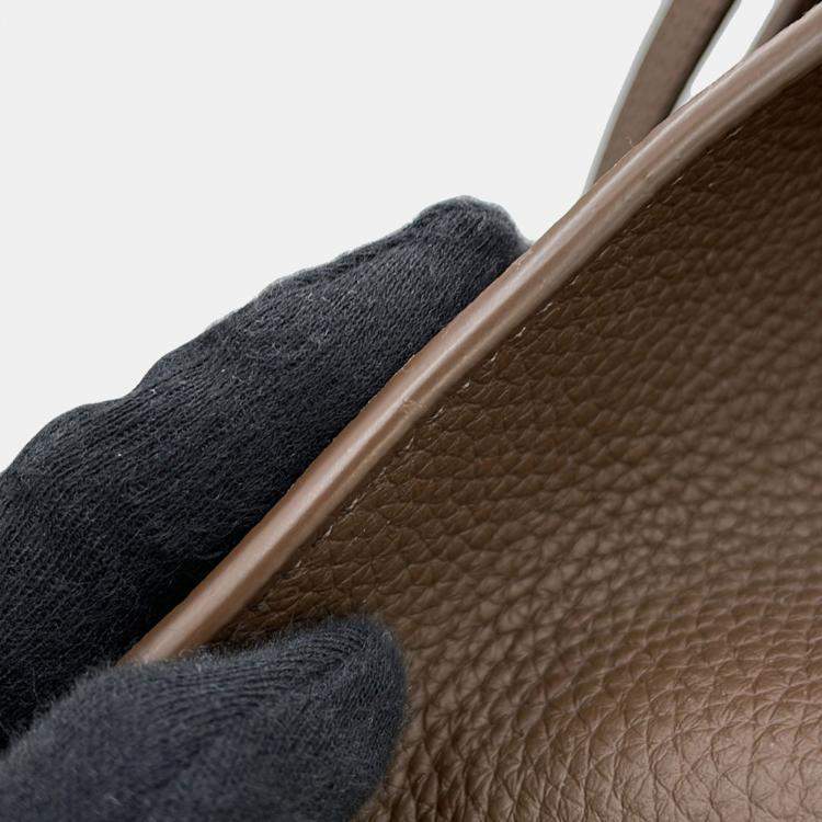 Pre Owned The Row Soft Margaux 12 Dark Olive Leather