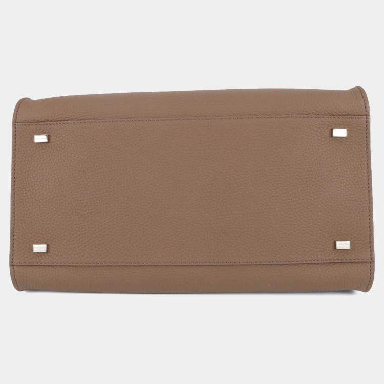 Pre Owned The Row Soft Margaux 12 Dark Olive Leather