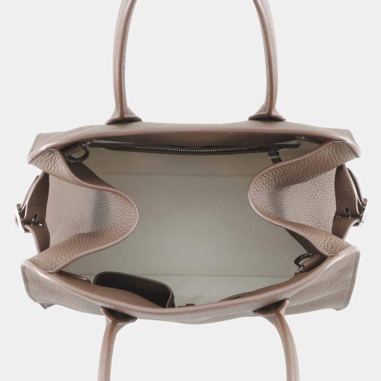 Pre Owned The Row Soft Margaux 12 Dark Olive Leather