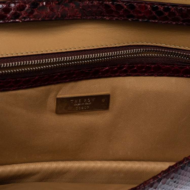 Pre Owned The Row Black/Brown Python Classic Baguette Clutch