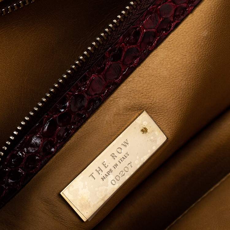 Pre Owned The Row Black/Brown Python Classic Baguette Clutch