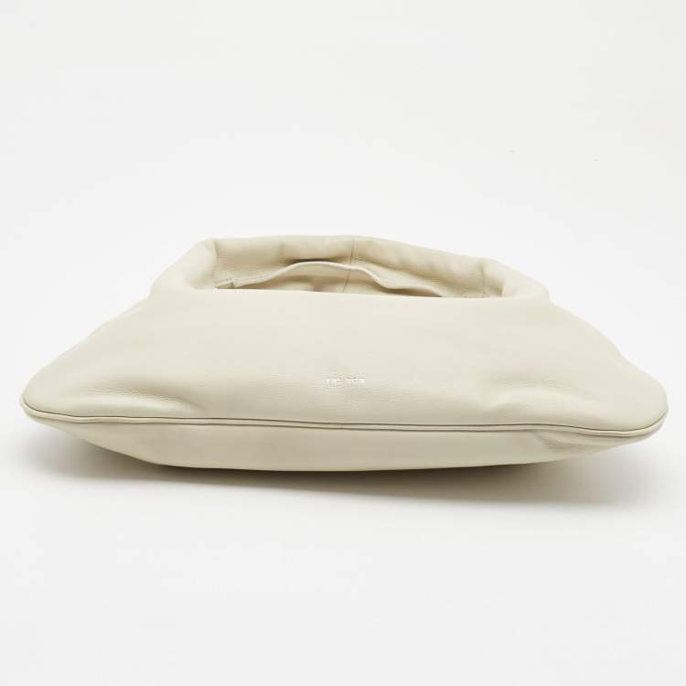 Pre Owned The Row Ivory Leather Small Everyday Hobo 