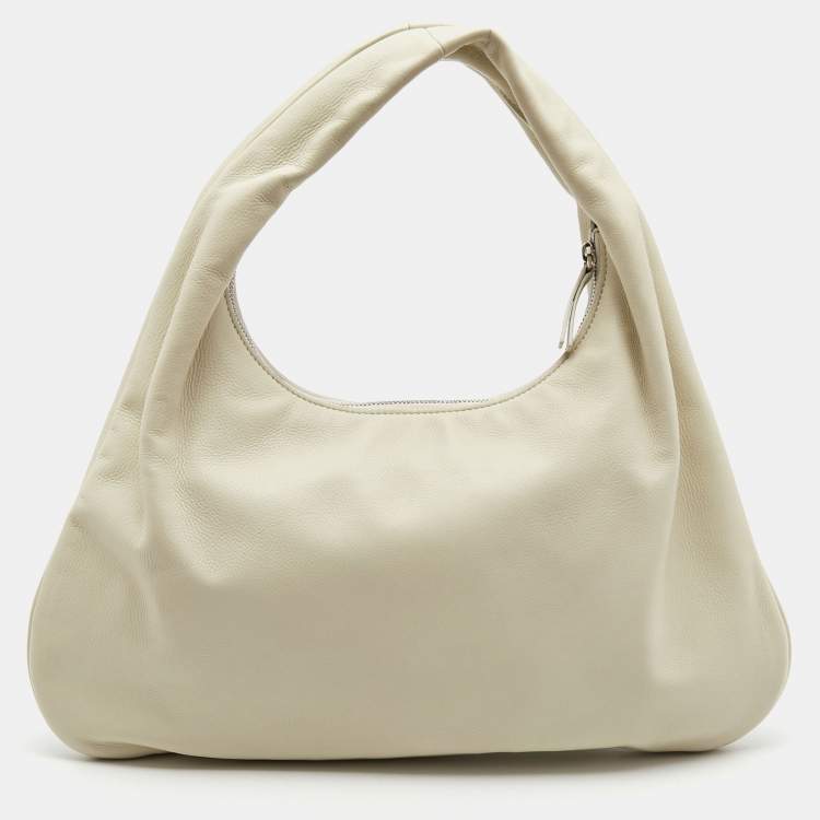 Pre Owned The Row Ivory Leather Small Everyday Hobo 