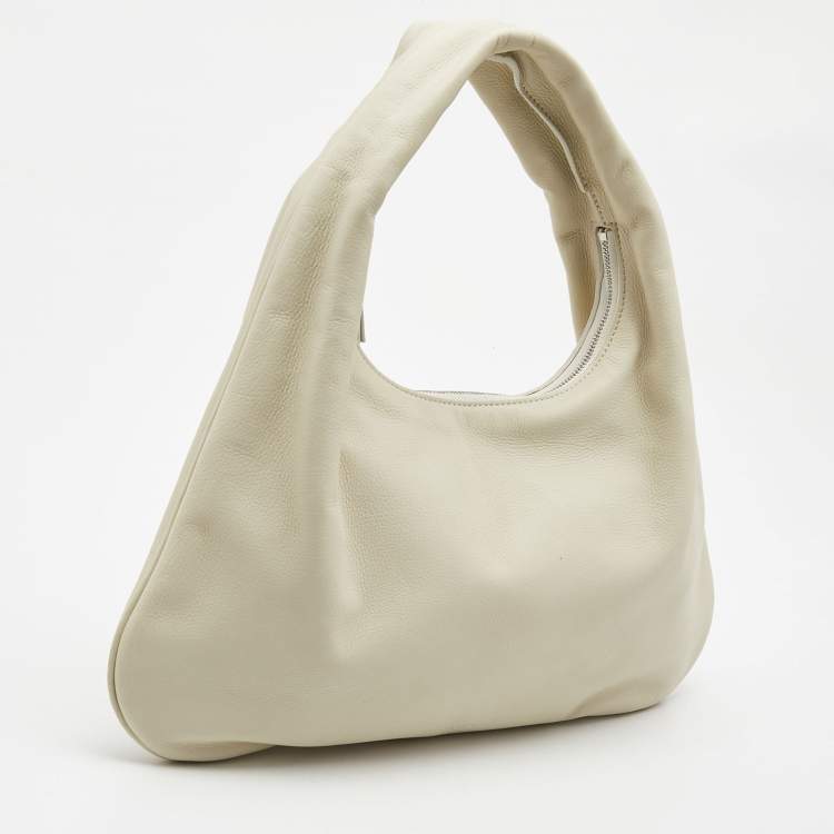 Pre Owned The Row Ivory Leather Small Everyday Hobo 
