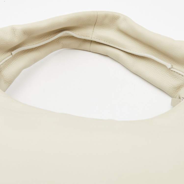 Pre Owned The Row Ivory Leather Small Everyday Hobo 
