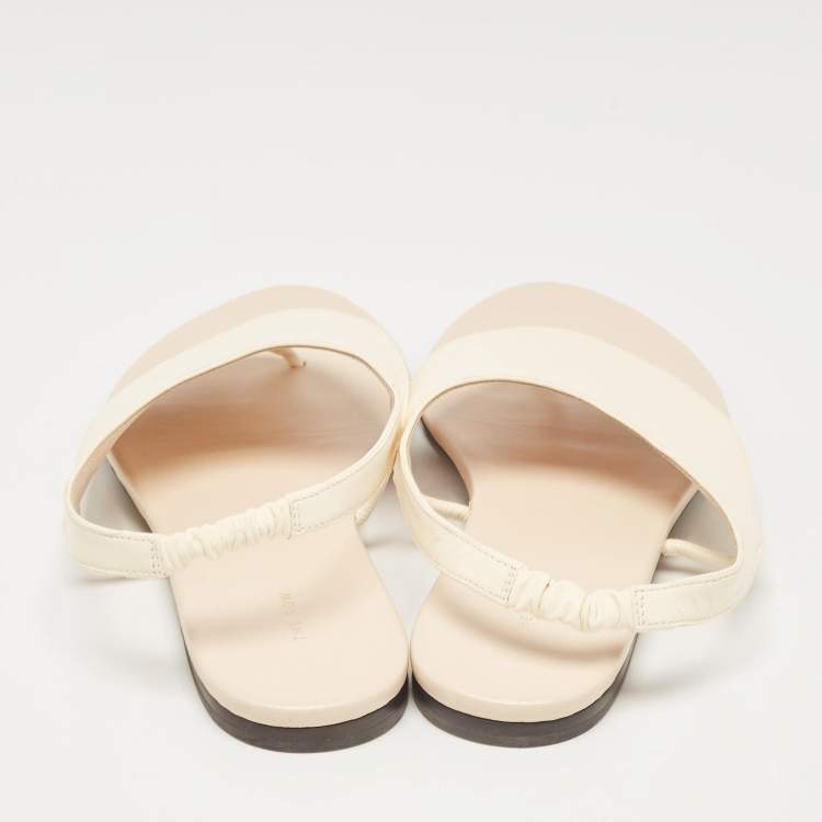 Pre Owned The Row Cream Leather Slingback Sandals Size 37