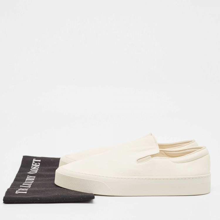 Pre Owned The Row White Leather Dean Slip On Sneakers Size 40