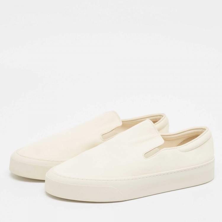 Pre Owned The Row White Leather Dean Slip On Sneakers Size 40
