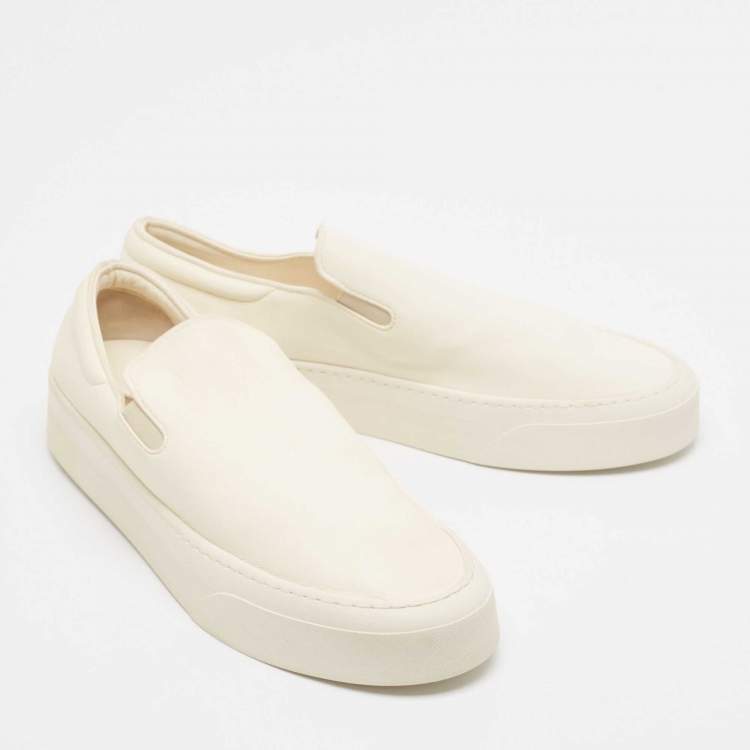 Pre Owned The Row White Leather Dean Slip On Sneakers Size 40
