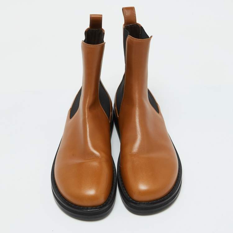 Pre Owned The Row Brown Leather Chelsea Ankle Boots Size 40.5