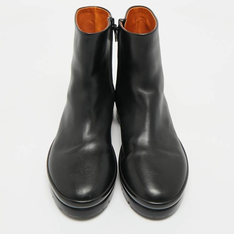Pre Owned The Row Black Leather Boris Ankle Boots Size 38.5