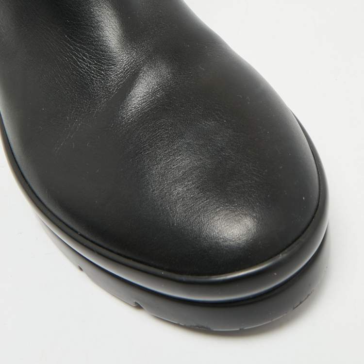 Pre Owned The Row Black Leather Boris Ankle Boots Size 38.5