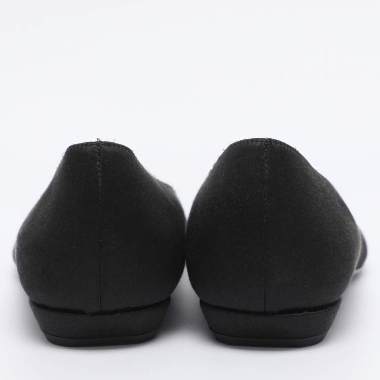 Pre Owned The Row Black Satin Pointed Toe Pumps Size 35