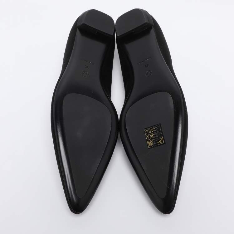 Pre Owned The Row Black Satin Pointed Toe Pumps Size 35