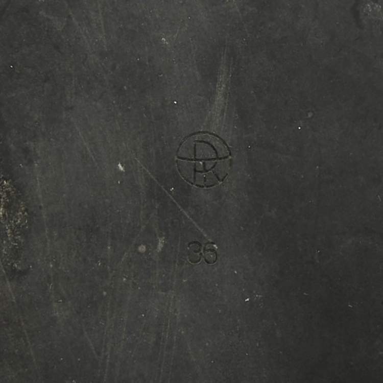 Pre Owned The Row Ginza Size 36 Black/White Leather and Suede Thong Flat Slide