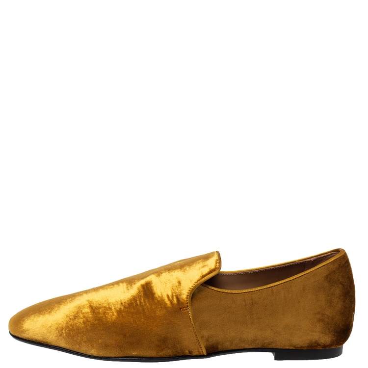 The Row Gold Velvet Smoking Slippers Size 38 The Row | TLC