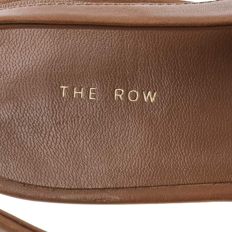 Pre Owned The Row Brown Leather Bourgeoise Slingback Sandals Size 39