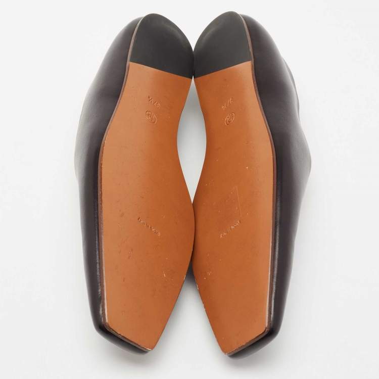 Pre Owned The Row Black Leather Flats Size 37.5