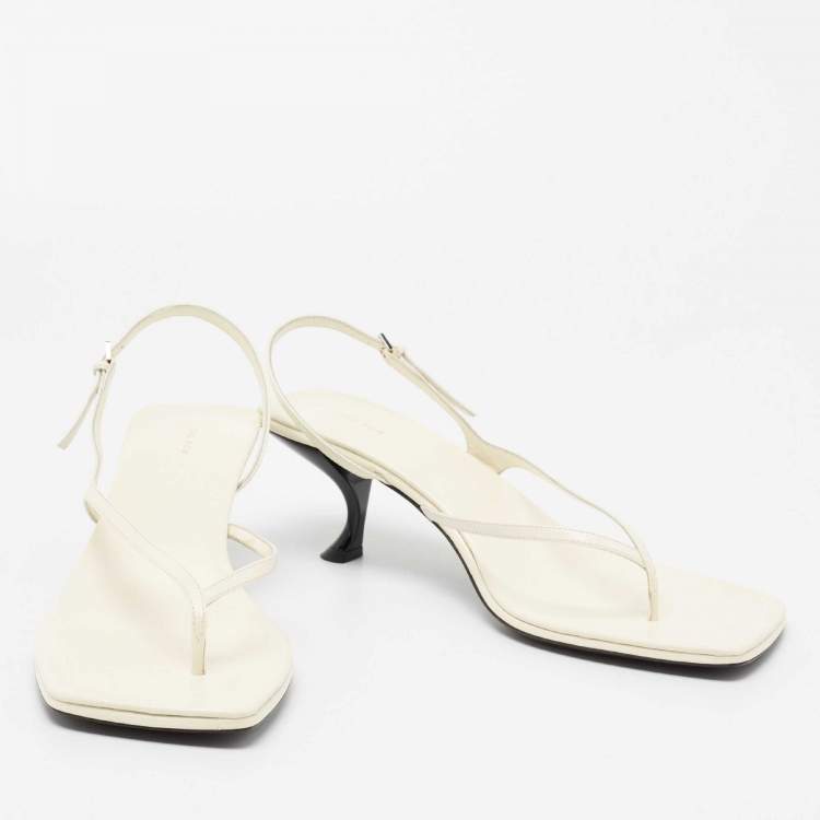 Pre Owned The Row White Leather Constance Slingback Sandals Size 39