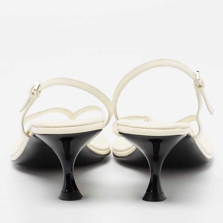 Pre Owned The Row White Leather Constance Slingback Sandals Size 39