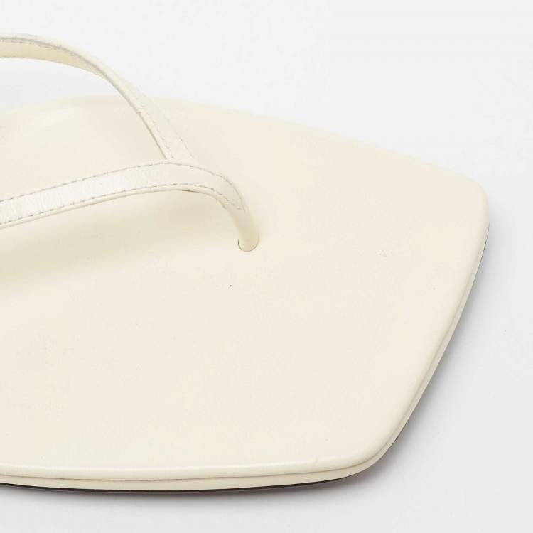 Pre Owned The Row White Leather Constance Slingback Sandals Size 39