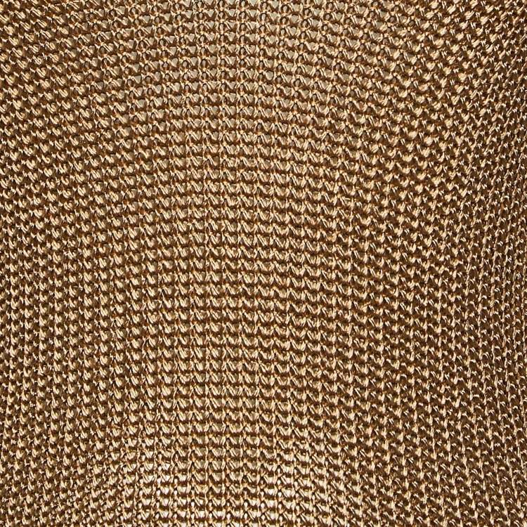 Pre Owned Theory Brown Roving Viscose Rib Knit Back Collar V Neck Pullover S