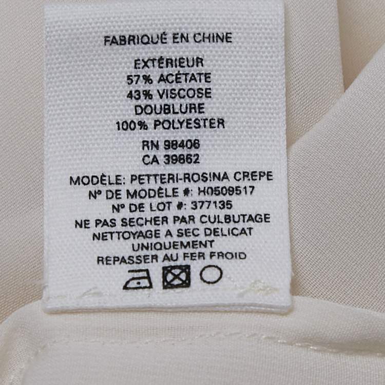 Pre Owned Theory Ivory Rosina Crepe Keyhole Sleeve Slip Tank Top M