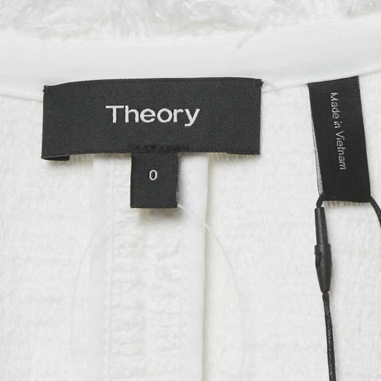مملوكة مسبقًا Theory White Spring Tweed Lindrayia R Jacket XS