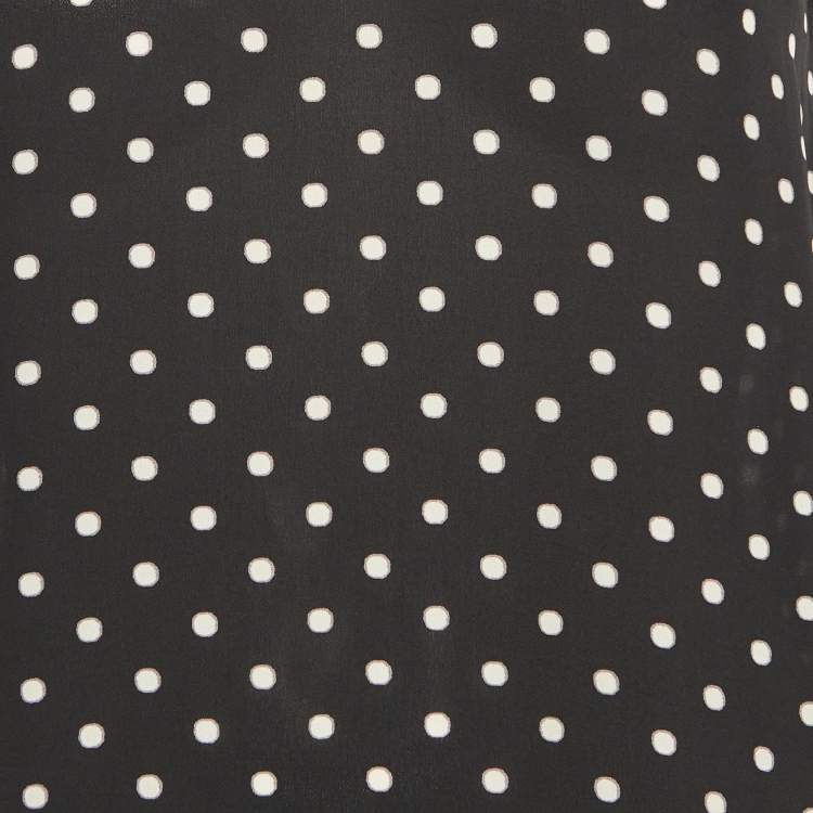 Pre Owned Theory Black Polka Dot Sleeveless Shift Dress S