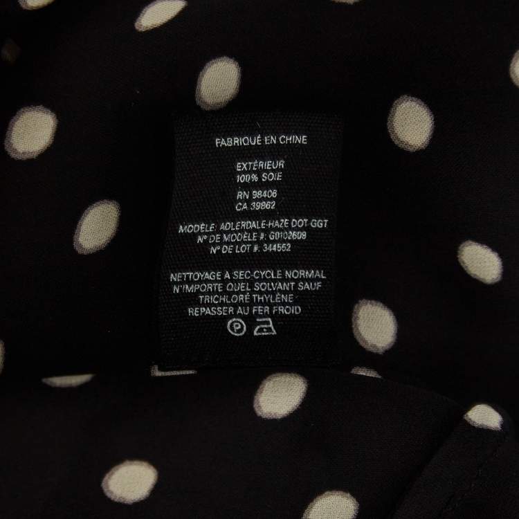 Pre Owned Theory Black Polka Dot Sleeveless Shift Dress S
