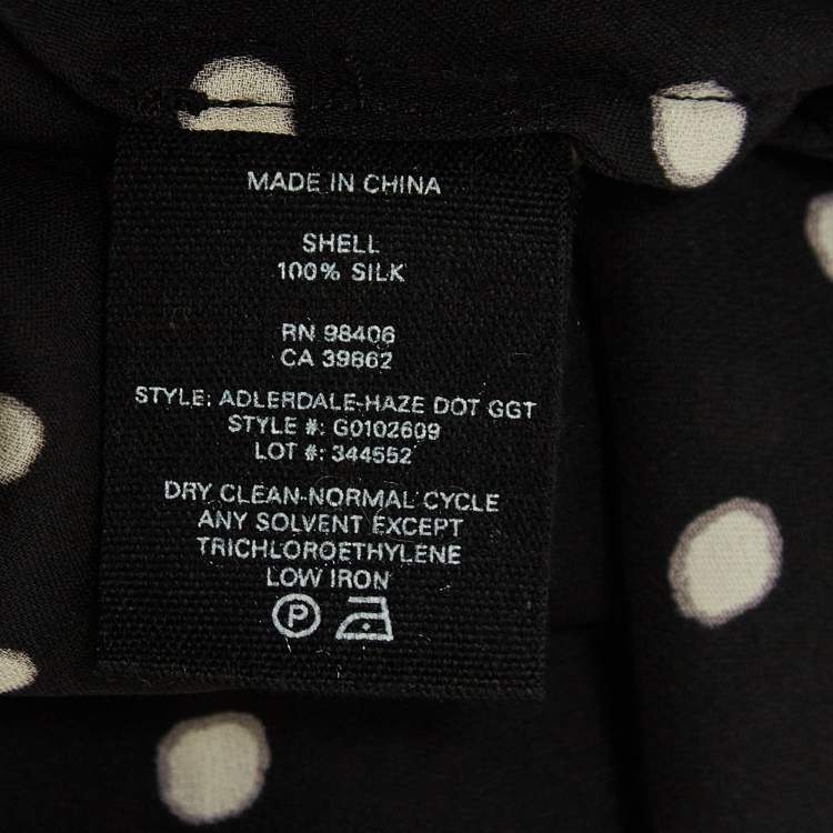 Pre Owned Theory Black Polka Dot Sleeveless Shift Dress S