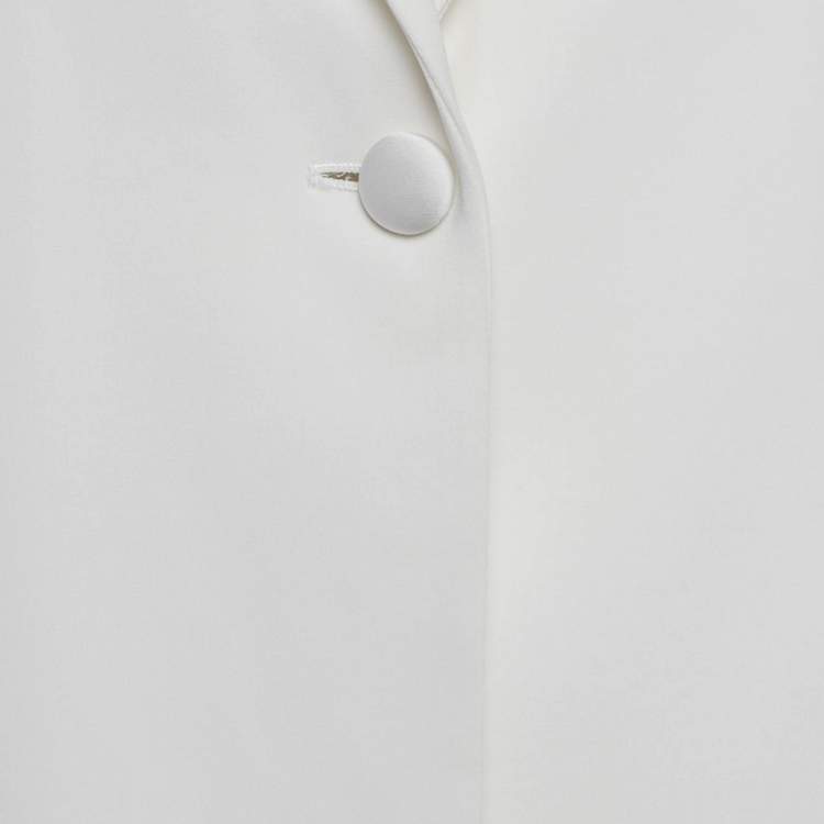 مملوكة مسبقًا Theory White Crepe Button Front Back Slit Blazer M