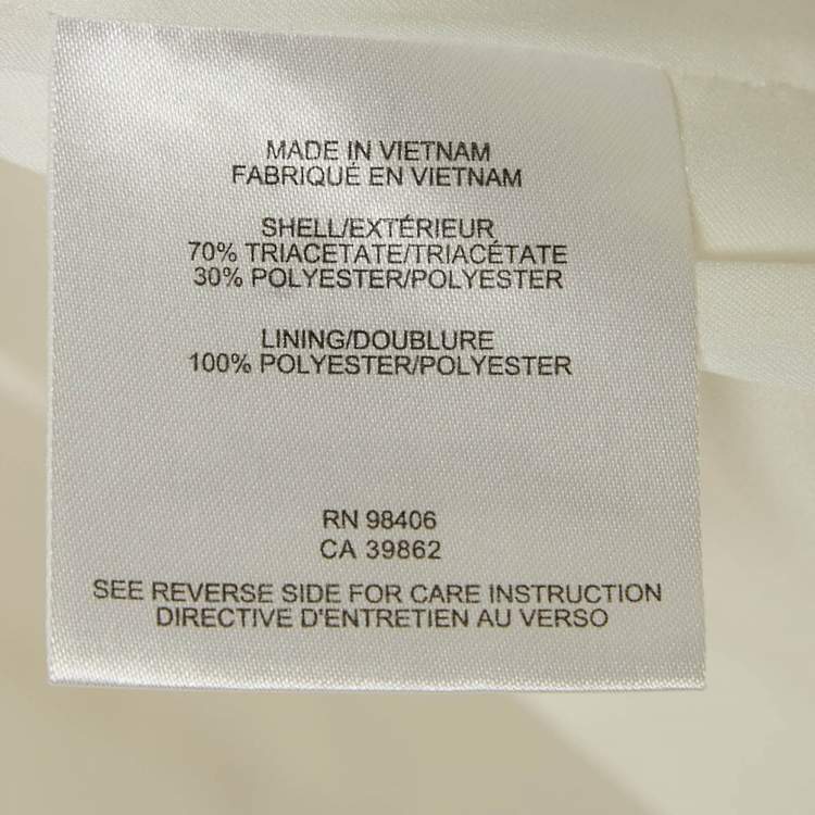 مملوكة مسبقًا Theory White Crepe Button Front Back Slit Blazer M