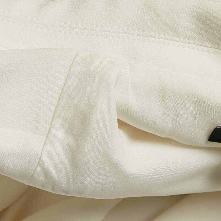 مملوكة مسبقًا Theory White Crepe Button Front Back Slit Blazer M