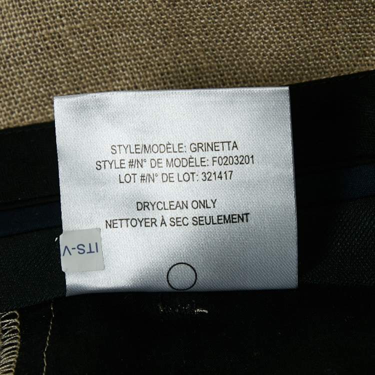 Pre Owned Theory Beige Linen Wide Leg Trousers S