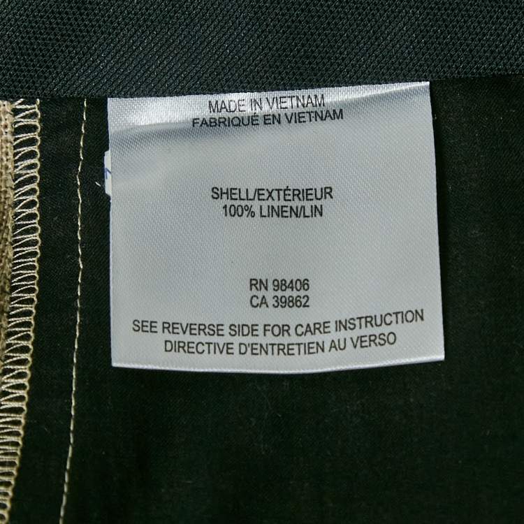 Pre Owned Theory Beige Linen Wide Leg Trousers S