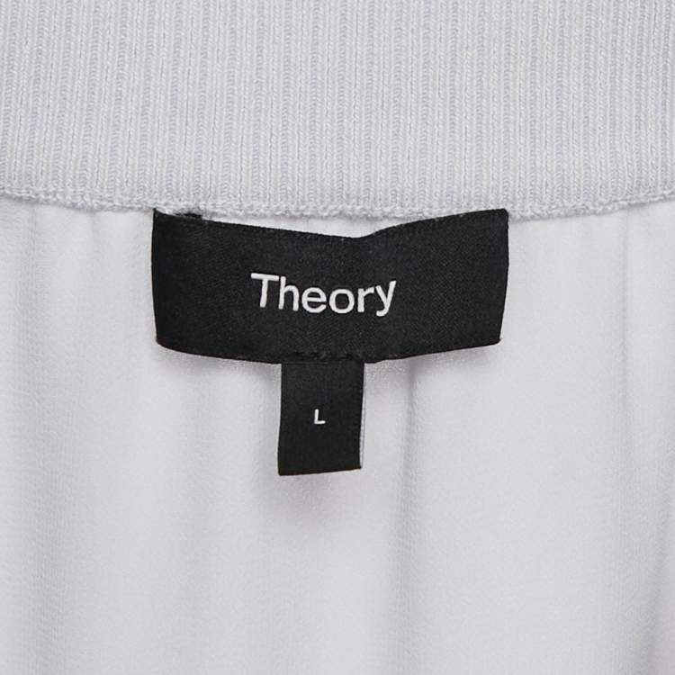 مملوكة مسبقًا Theory Light Blue Silk Flared Midi Skirt L