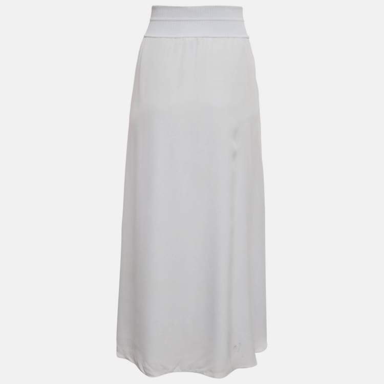 مملوكة مسبقًا Theory Light Blue Silk Flared Midi Skirt L