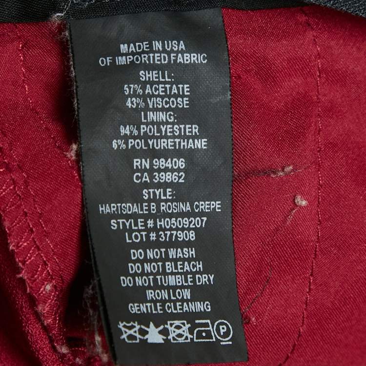 Pre Owned Theory Red Crepe Trousers S