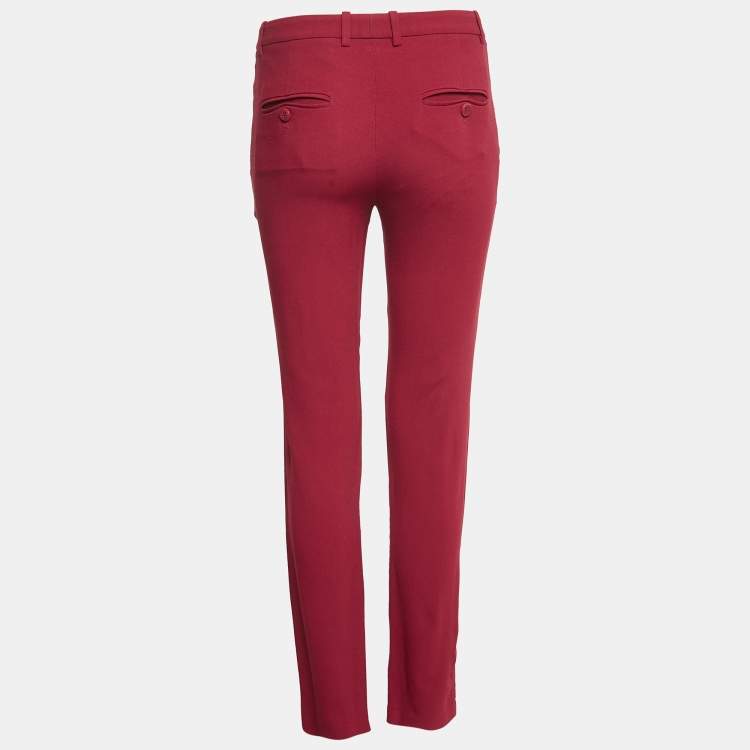 Pre Owned Theory Red Crepe Trousers S