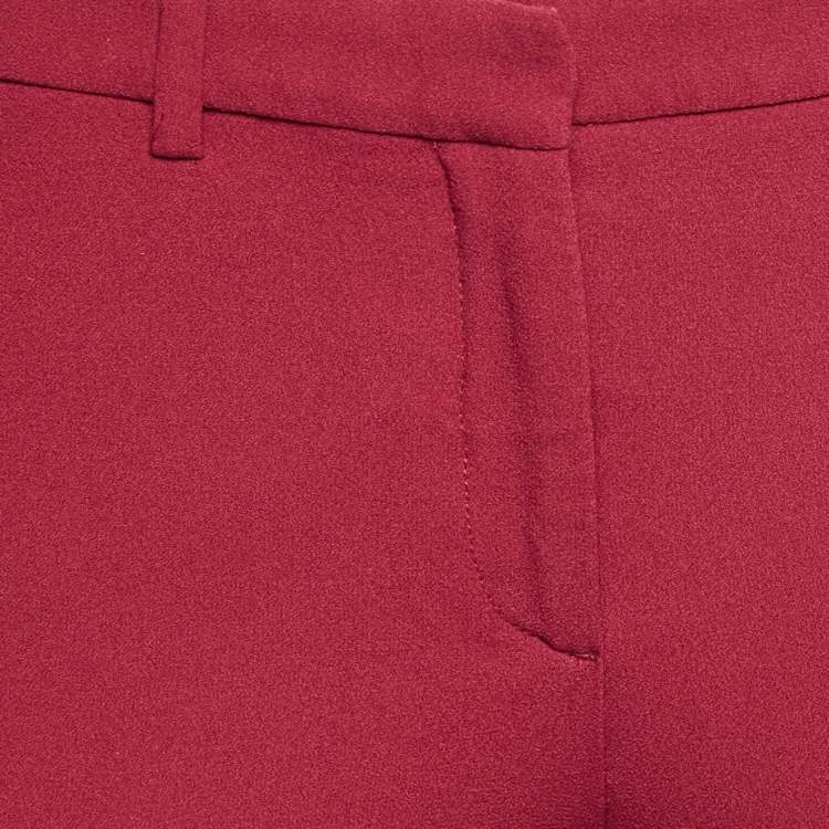 Pre Owned Theory Red Crepe Trousers S