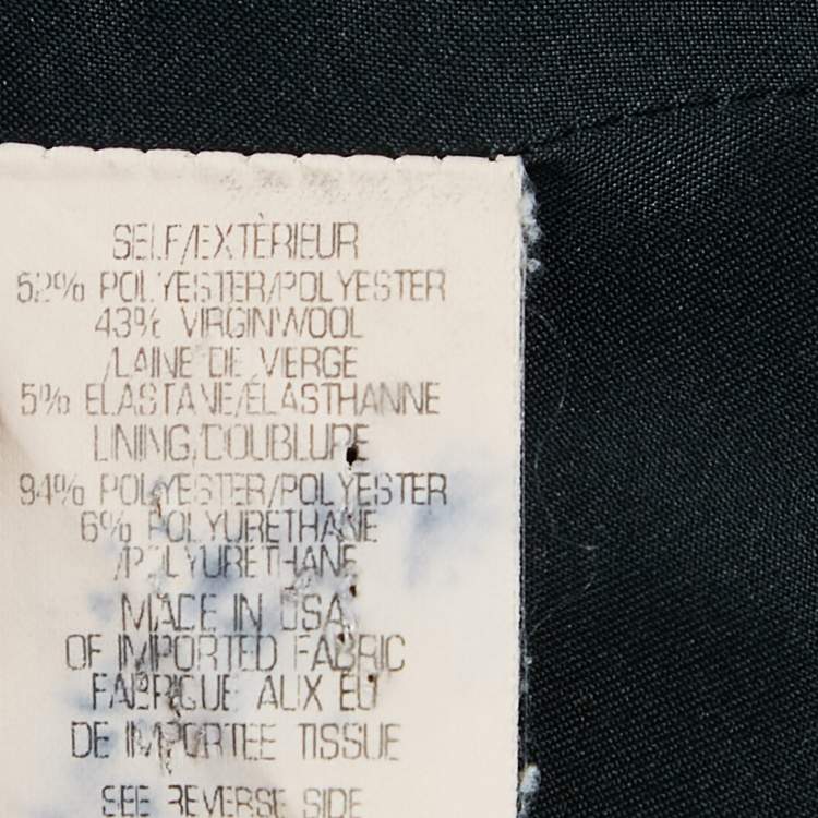 Pre Owned Theory Black Navy Blue Wool Single Breasted Blazer S