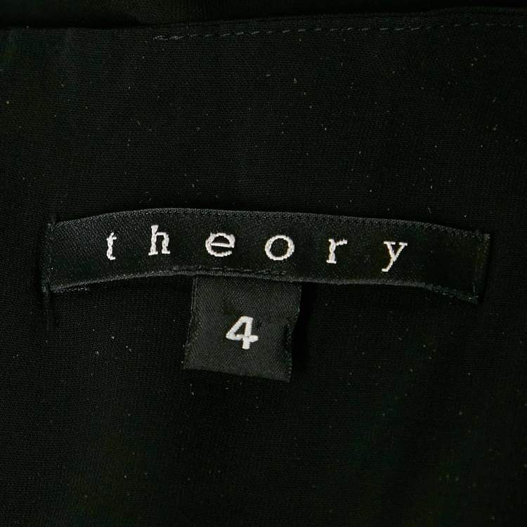 Pre Owned Theory Black Jersey Sleeveless Midi Dress S
