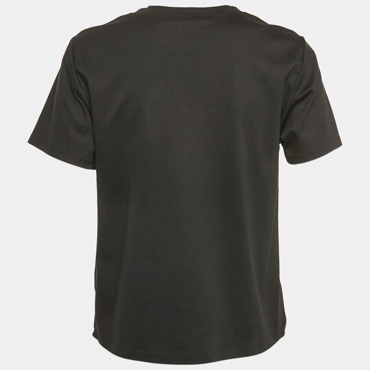Pre Owned Theory Black Silk & Cotton Half Sleeve T-Shirt S