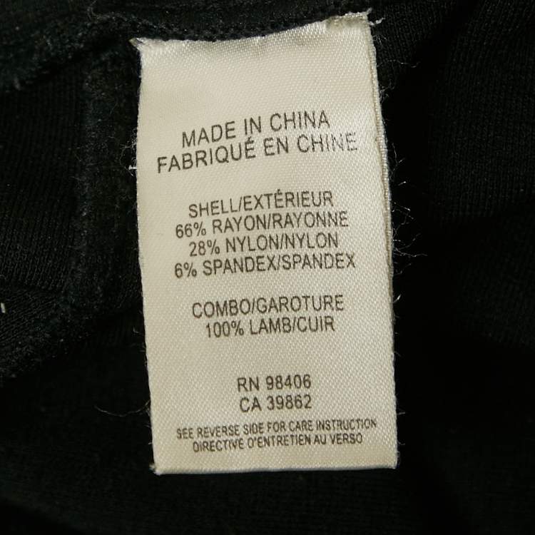 Pre Owned Theory Black Leather Trim Jersey Leggings S
