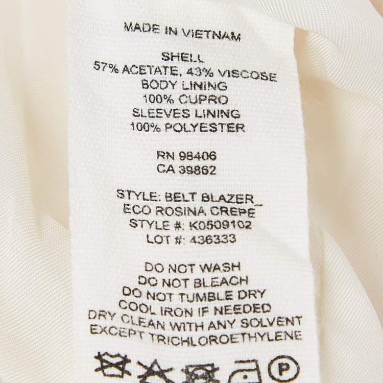 Pre Owned Theory Cream Crepe Belted Blazer XS