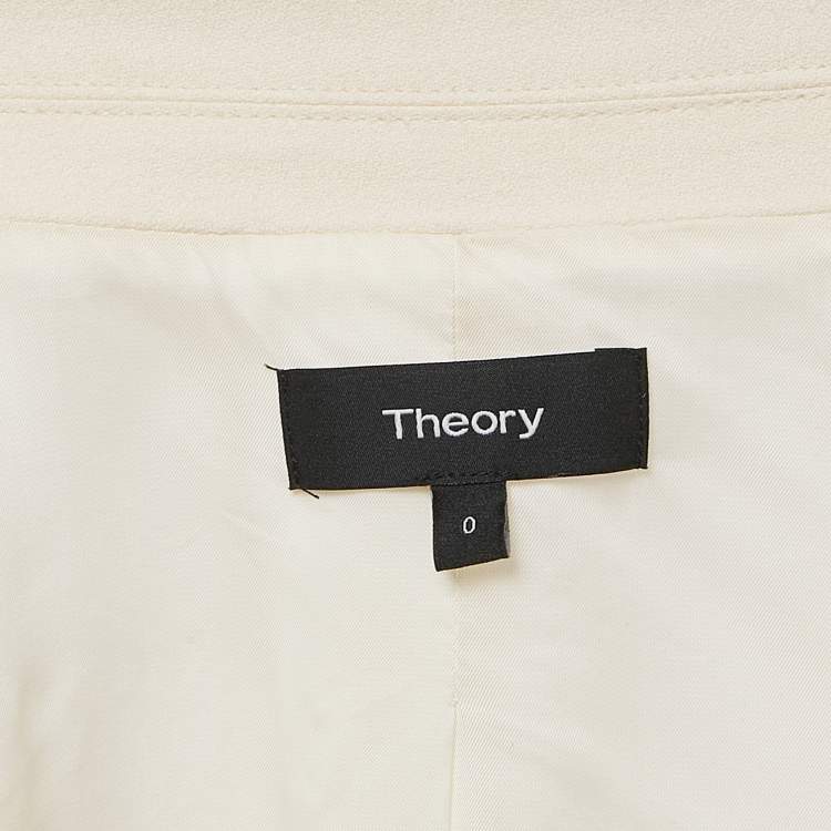 Pre Owned Theory Cream Crepe Belted Blazer XS