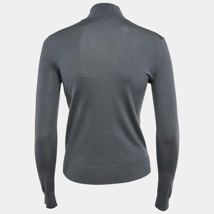 Pre Owned Theory Grey Wool Knit Turtle Neck Sweater XS