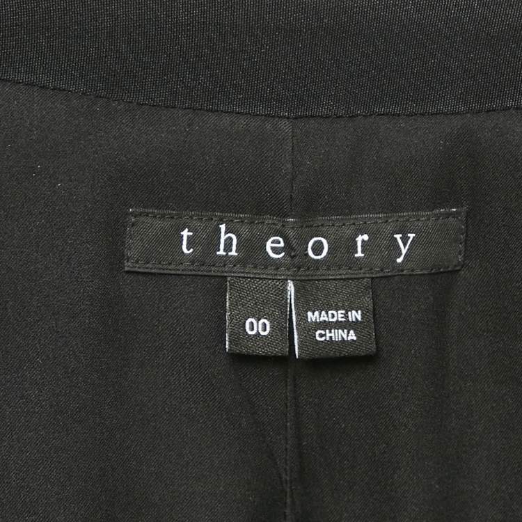 Pre Owned Theory Black Silk Double Breasted Blazer XS