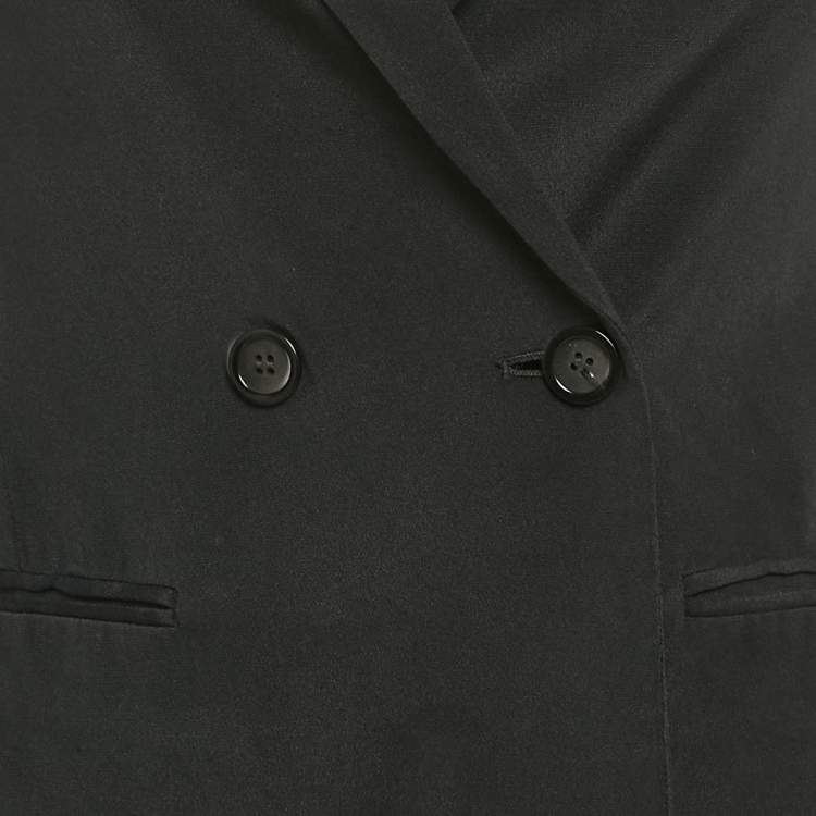 Pre Owned Theory Black Silk Double Breasted Blazer XS